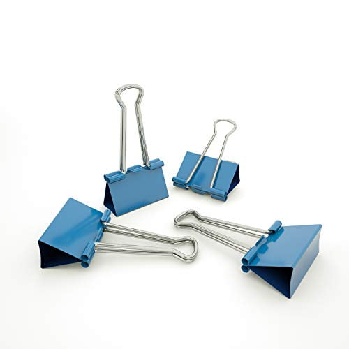 Assorted Colors Small 19mm - Metal Binderclips Clamps Moustache Paper Binder Clips 40-Count per Box 0.75 Inch